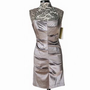 Nicole Miller Sheath Dress Pewter New Size 6